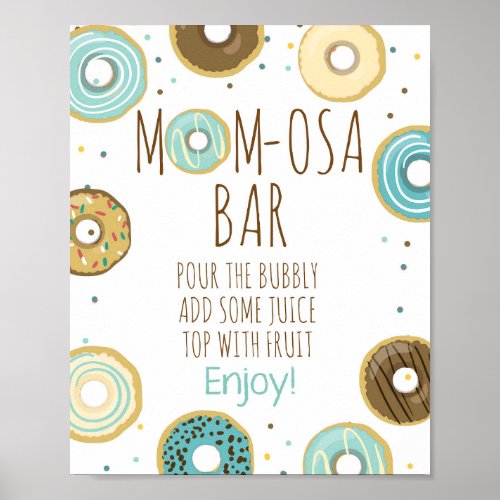 Mimosa Mom_osa Bar Donut Baby Shower Table Sign