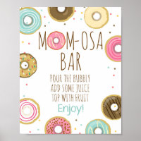 Mimosa Mom-osa Bar Donut Baby Shower Table Sign