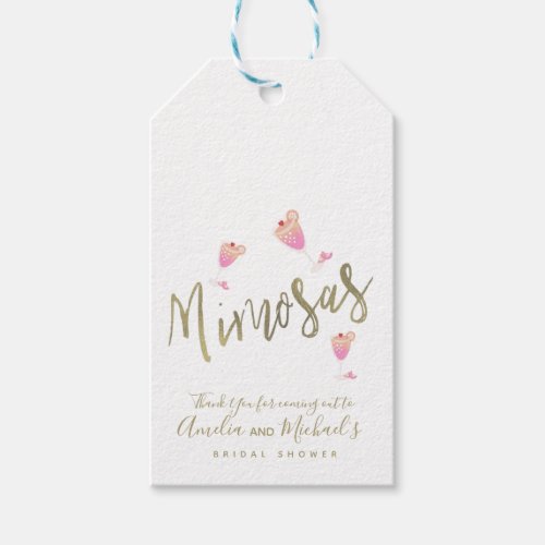 Mimosa Pink Bridal Shower Thank You Confetti  Gift Tags