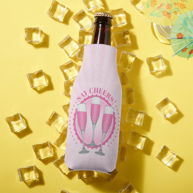 Mimosa Pink Champagne Glasses Bottle Cooler (In Situ Summer)