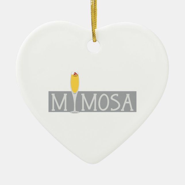 Mimosa Sign Ceramic Ornament (Front)