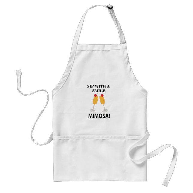 Mimosa Sip With A Smile Mimosa Adult Apron (Front)