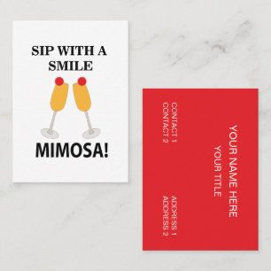 Mimosa Sip With A Smile Mimosa Business Card