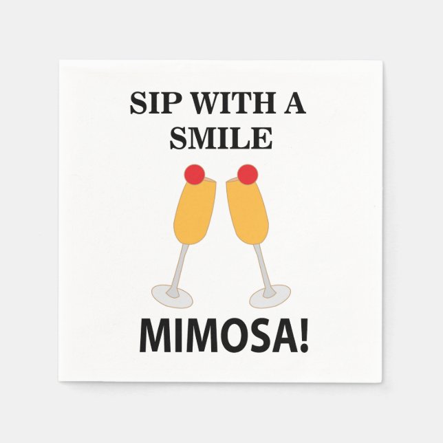 Mimosa Sip With A Smile Mimosa Party Napkins (Front)