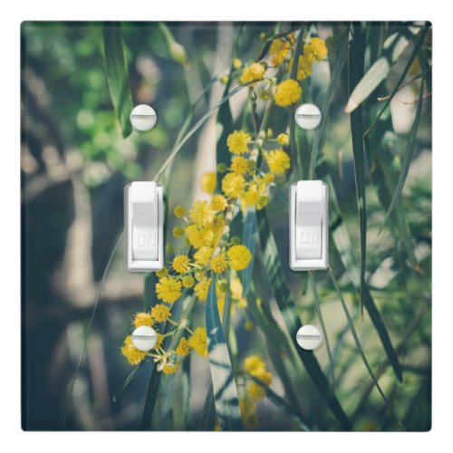 Mimosa Tree with Yellow Flowers Light Switch Cover