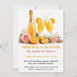 Mimosas and Blooms - Champagne Brunch Party Invitation