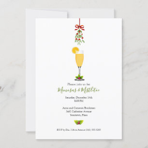Mimosas and Mistletoe Christmas Holiday Party Invitation