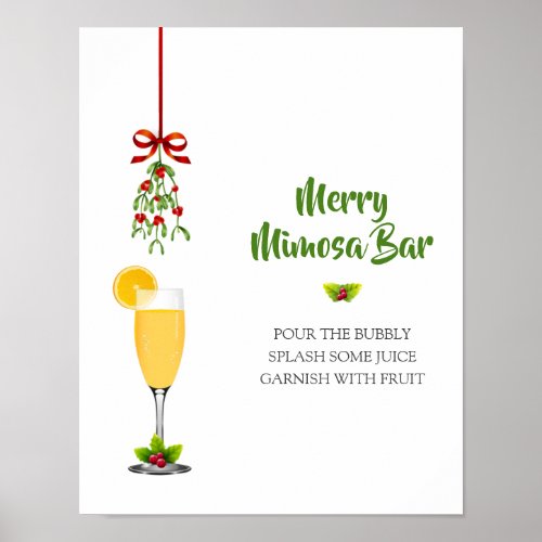 Mimosas and Mistletoe Christmas Welcome Poster