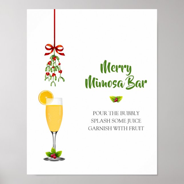 Mimosas and Mistletoe Christmas Welcome Poster (Front)