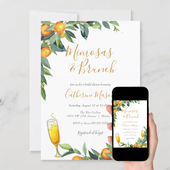 Mimosas Bridal Shower Invitation Zazzle