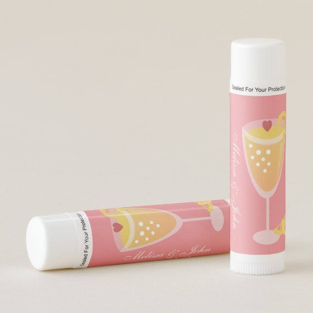 Mimosas Colorful Ombre Bridal Shower Lip Balm (Front)