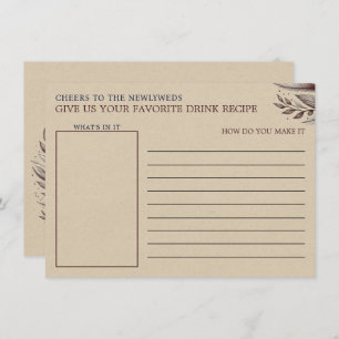 Mimosas & Matrimony Bridal Shower Drink Recipe Enclosure Card