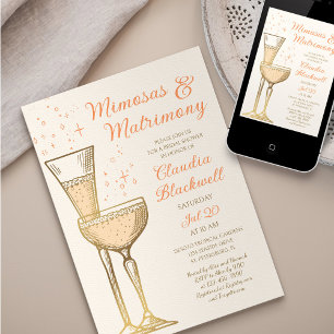 Mimosas Matrimony Bridal Shower Invitation