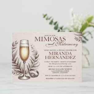 Mimosas & Matrimony Bridal Shower Invitation