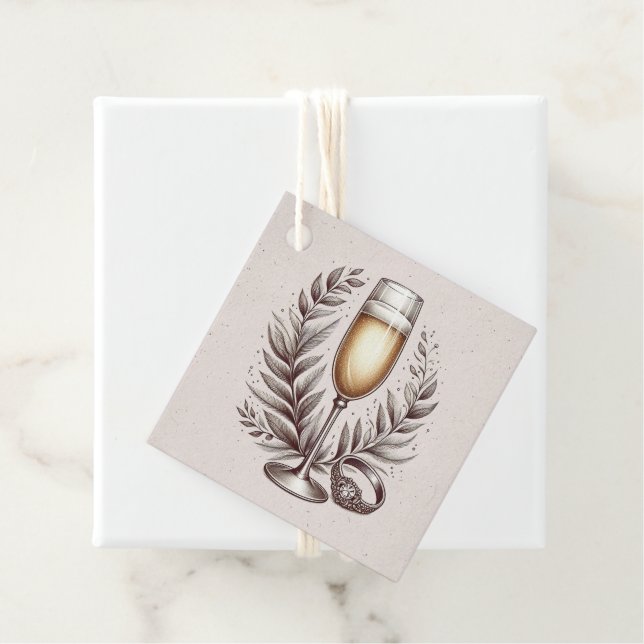 Mimosas & Matrimony Favor Tags (In Situ)