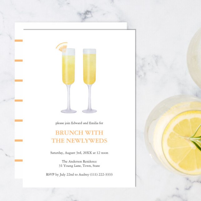 Mimosas Rise and Shine Brunch With Newly Weds Invitation (Creator Uploaded)