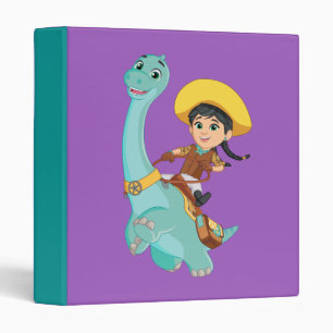 Min & Clover   Happy Cowgirl & Brontosaurus Ride 3 Ring Binder