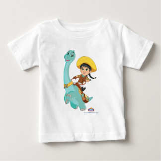 Min & Clover | Happy Cowgirl & Brontosaurus Ride Baby T-Shirt