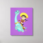 Min &amp; Clover | Happy Cowgirl &amp; Brontosaurus Ride Canvas Print