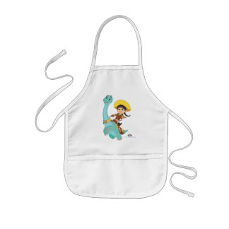 Min & Clover | Happy Cowgirl & Brontosaurus Ride Kids' Apron