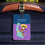 Min &amp; Clover | Happy Cowgirl &amp; Brontosaurus Ride Luggage Tag