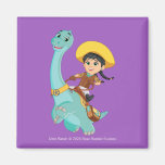 Min &amp; Clover | Happy Cowgirl &amp; Brontosaurus Ride Magnet