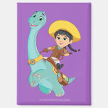 Min &amp; Clover | Happy Cowgirl &amp; Brontosaurus Ride Magnet