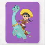 Min &amp; Clover | Happy Cowgirl &amp; Brontosaurus Ride Mouse Pad