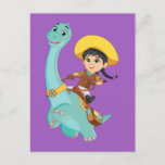 Min &amp; Clover | Happy Cowgirl &amp; Brontosaurus Ride Postcard