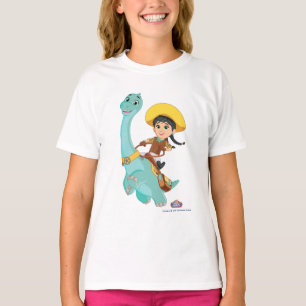 Min & Clover Happy Cowgirl & Brontosaurus Ride T-Shirt