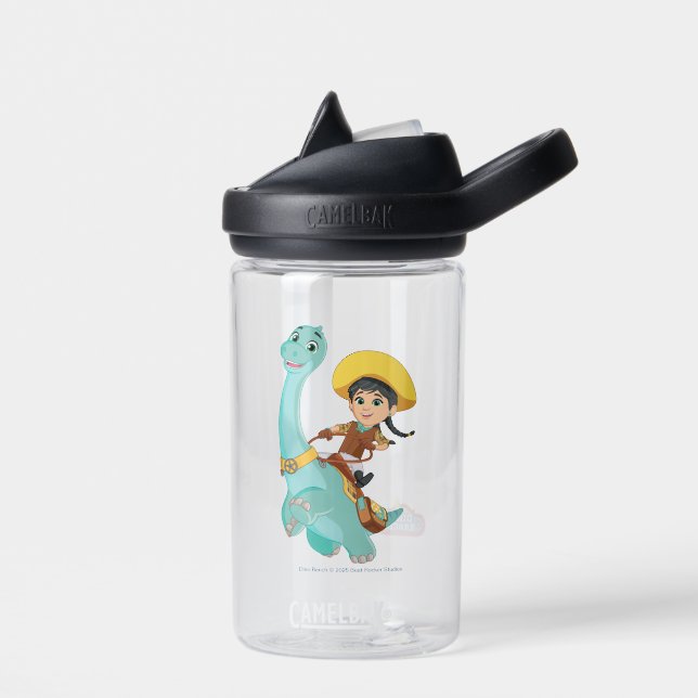 Min & Clover | Happy Cowgirl & Brontosaurus Ride Water Bottle (Left)