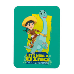 Min & Clover Making a Dino Difference Magnet