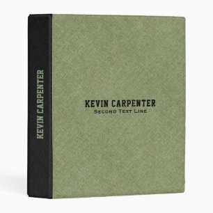 Min-Green & Black Linen Texture Mini Binder