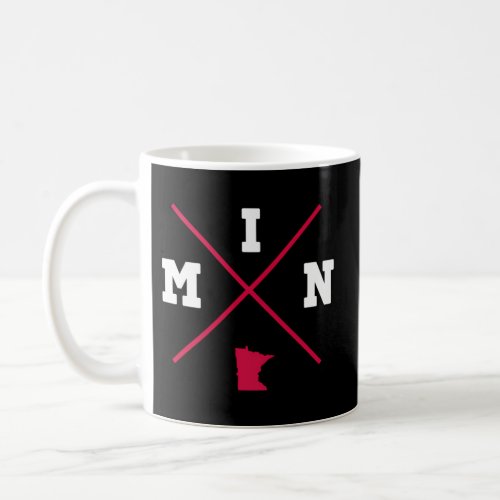 Min Minnesota Red State Outline Coffee Mug