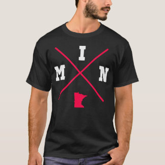 Min Minnesota Red State Outline T-Shirt