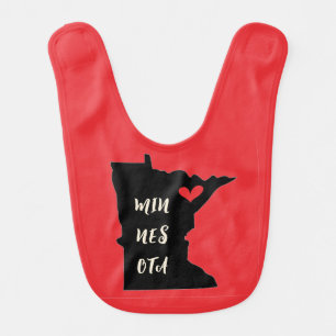 Min-Nes-Ota Minnesota Heart Red Bib