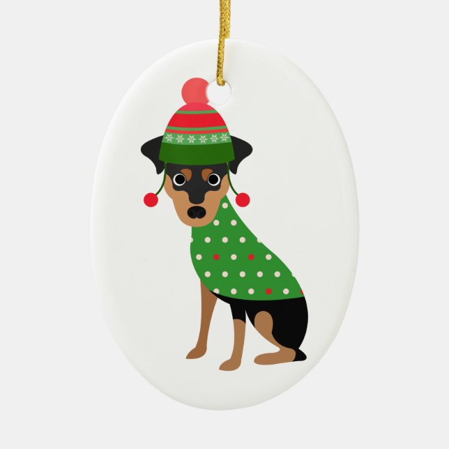Min Pin Christmas Ornament (Front)