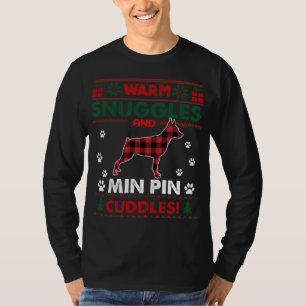 Min Pin Dog Lover Gifts Pajama Xmas Ugly Christmas T-Shirt