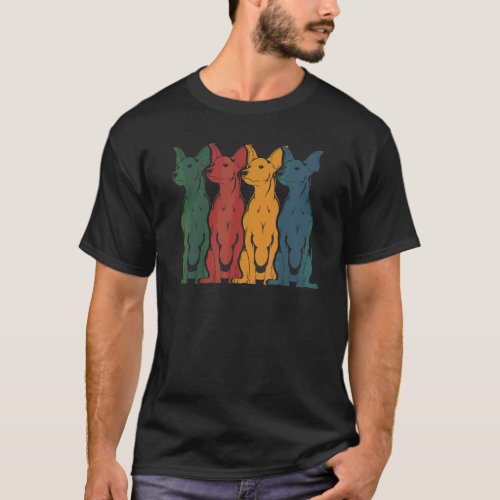 Min Pin Dog Owner Pet Owner Dog Retro Min Pinsche T-Shirt