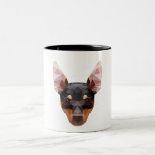 Min Pin Geometric Animal Art Mug Pinscher Dog