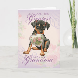 Min Pin Heart Mom Card