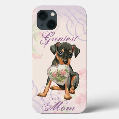 Min Pin Heart Mom iPhone 13 Case