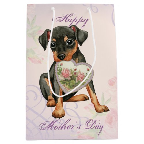 Min Pin Heart Mom Medium Gift Bag