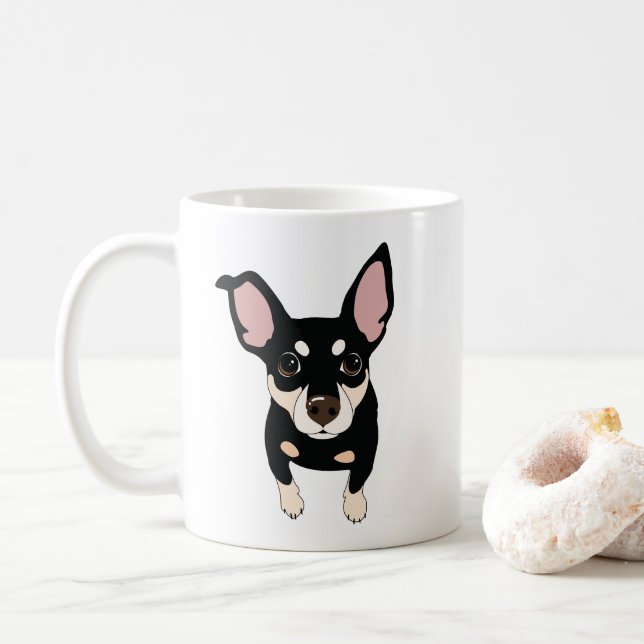 Min Pin Lover Classic Coffee Mug (Oggie) (With Donut)