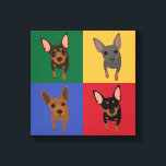 Min Pin POP ART Canvas Art Poster<br><div class="desc">Illustrated 4 Miniature Pinschers Pop Art</div>