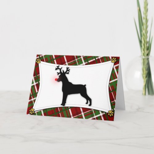 Min Pin Reindeer Christmas Card