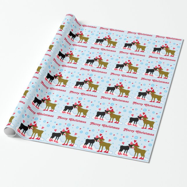 Min Pins Christmas Wrapping Paper (Unrolled)