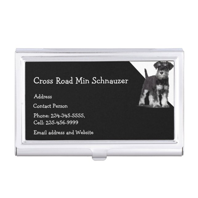 Min Schnauzer Dog Pet Animal  Business Card Case (Front)
