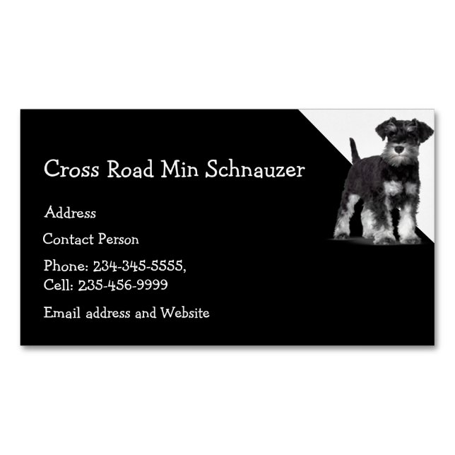 Min Schnauzer Dog Pet Animal  Business Card Magnet (Front)