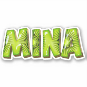 Mina Name Kiwi Design Decal Sticker